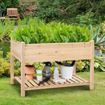 Solid Wood 2-Tier Raised Garden Bed Planter Box 4-ft x 2-ft x 32-inch High