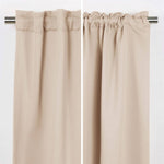 52 x 84 inch Solid Beige Cream Thermal Blackout Curtain Panels - Set of 2