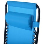 Set of 2 Blue Folding Outdoor Zero Gravity Lounge Chair Recliner