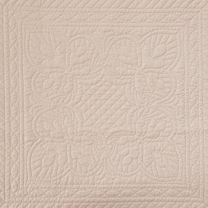 Full/Queen Size 3 Piece Reversible Scalloped Edges Microfiber Quilt Set in Blush