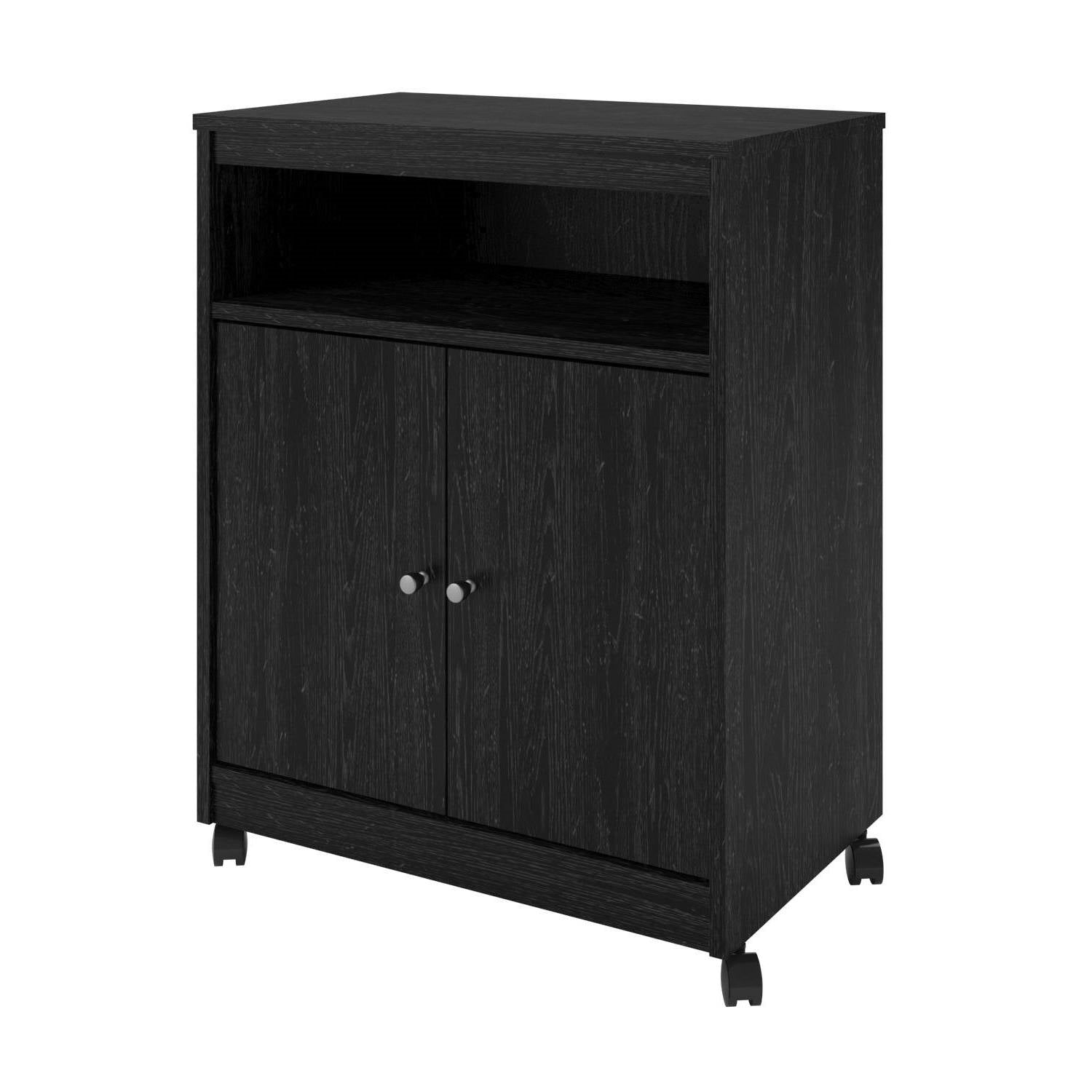 Black Utility Cart / Kitchen Microwave Cart with Casters