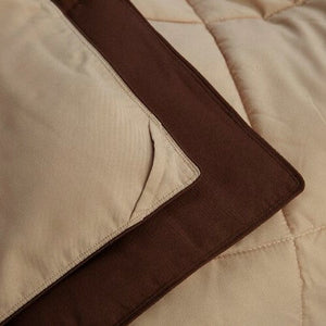 Twin/Twin XL Traditional Microfiber Reversible 3 Piece Comforter Set in Brown