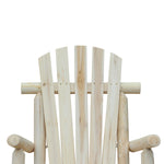 FarmHouse Classical Fir Wood Rocking Adirondack Chair Natural - Set of 2