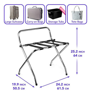High Back Metal Folding Luggage Rack