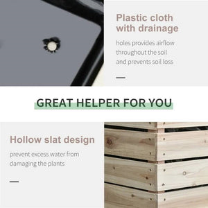Farmhouse 4 Piece Wooden Elevated Raised Garden Bed Planter Box