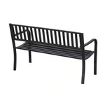 Outdoor Black Metal Garden Bench with 550 lb Max Weight Capacity