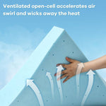 Full size 3-inch Thick Gel-Infused Air Foam Mattress Topper in Light Blue