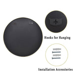 Round 30-inch Circular Bathroom Wall Mirror with Gold Frame