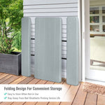 Grey Folding Picnic Table with 2 Benches Outdoor Patio Dining Set
