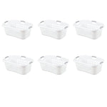 Set of 6 White Laundry Baskets w/ Carry Handles