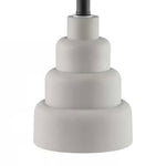 Small Grey Desk Light Table Lamp with White Fabric Shade for Bedside Nightstand