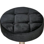 Black Button Tufted Adjustable Rolling Massage Swivel Salon Stool
