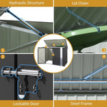 Outdoor Black Grey Galvanized Steel Garbage Trash Can Storage Shed