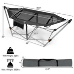 Grey Portable Camping Foldable Hammock with Stand and Carry Case