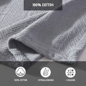 King size Cozy Lightweight Grey 100-Percent Cotton Blanket - Machine Washable