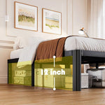 King size Heavy Duty Metal Bed Frame with Round Edge Legs - Headboard Compatible