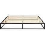 King size 10-inch Low Profile Modern Metal Wood Slat Platform Bed Frame