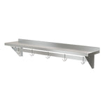 Stainless Steel Heavy Duty Wall Shelf with Pot Rack - 12 inches x 60 inches