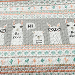 Pink Turquoise Grey White Llama Cactus Southwest 6 Piece Daybed Cover Set