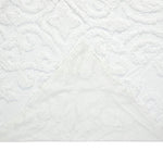 Queen Size OverSized 100% Cotton Chenille 3 PCS Coverlet Bedspread Set in White