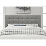 Queen Modern Classic Style Button-Tufted Headboard in Grey Upholstered Fabric
