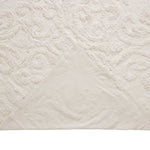Queen Size 100-Percent Cotton Chenille 3-Piece Coverlet Bedspread Set in Ivory
