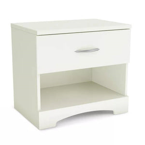 Modern 1 Drawer Nightstand End Side Table Storage in White