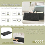 30-in Black Linen Upholstered Bedroom Living Room Entryway Storage Bench Ottoman