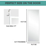 White Full Length Bedroom Mirror with Over the Door or Wall Mounted Design
