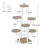 Modern Industrial Indoor Multi-Tier Plant Stand with White Metal Frame
