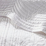 Full/Queen size 3-Piece Reversible Scalloped Edges Microfiber Quilt Set in White