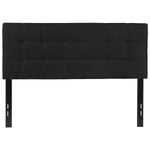 Full size Modern Box-Stitch Black Fabric Upholstered Headboard
