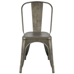 Set of 4 - Stackable Modern Cafe Bistro Dining Side Chair in Gun Metal Finish