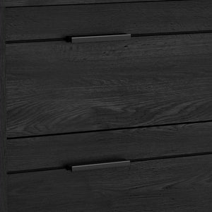 Modern Bedroom Nightstand in Grey Black Wood Finish