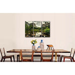 Yosemite Mountain Stream 3-Piece Wall Art Framed Print on Canvas