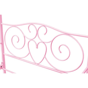 Twin size Sturdy Metal Canopy Bed in Pink