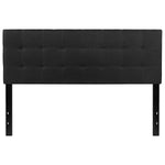 Queen size Modern Black Fabric Upholstered Panel Headboard