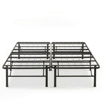 Queen size Folding Sturdy Metal Platform Bed Frame with Storage Space