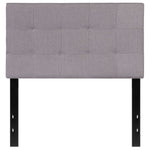 Twin size Modern Light Grey Fabric Upholstered Panel Headboard