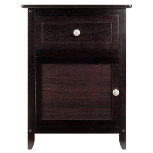 Espresso Wood End Table Nightstand Accent Table