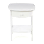White Wood Contemporary 1-Drawer Bedside Table Nightstand